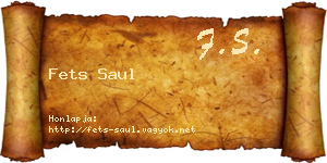 Fets Saul névjegykártya